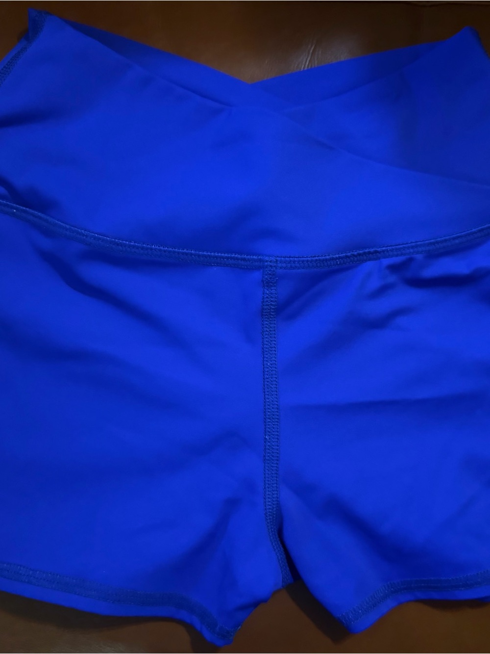 Women's Athletic Shorts - Royal Blue High-Waist Performance Shorts